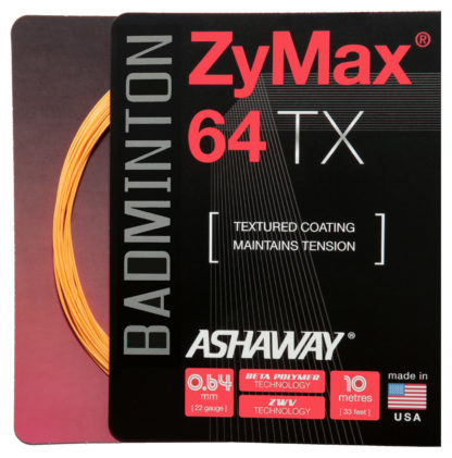 Single set of Ashaway ZyMax 64 TX in orange.