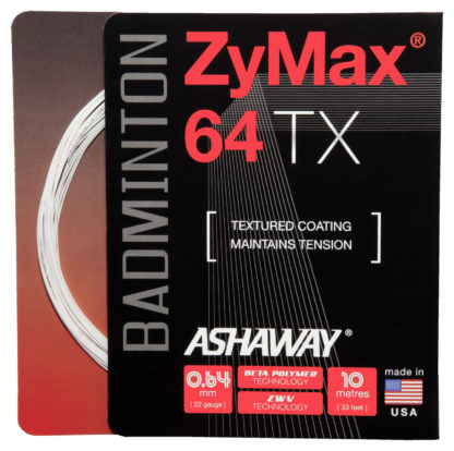 Single set of Ashaway ZyMax 64 TX in white.