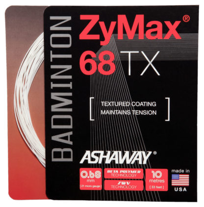 Single set of Ashaway ZyMax 68 TX in white.
