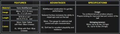 Specifications of Ashaway SuperNick XL.