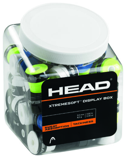 Display box with loose single HEAD Xtremesoft grips.