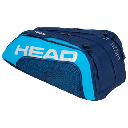 Tennisbag in dark blue and light blue with HEAD in white writing 12 racquet bag