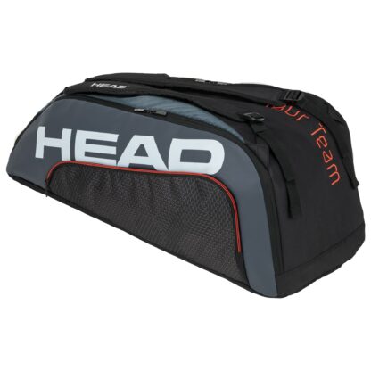 Tennisbag in black and grey with HEAD in white writing 9 racquet bag