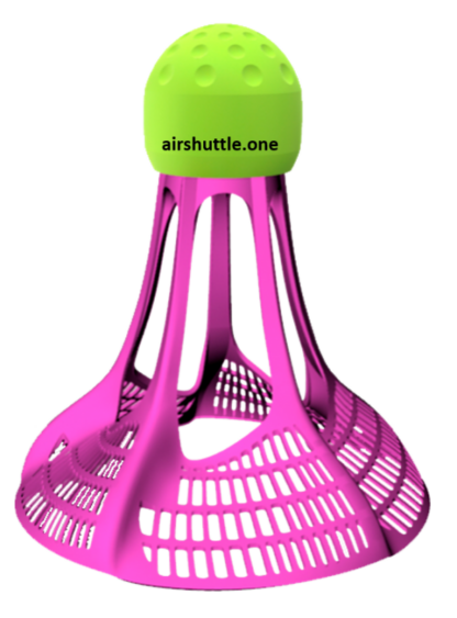 Single airshuttle in pink/purple with green top.
