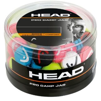 Jar of pro damp dampeners from HEAD in mixed colours.
