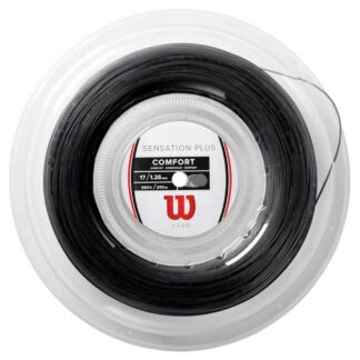 Reel with black tennis string