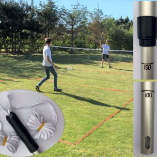 Portable net in 6 meters width. Poles with marked height.