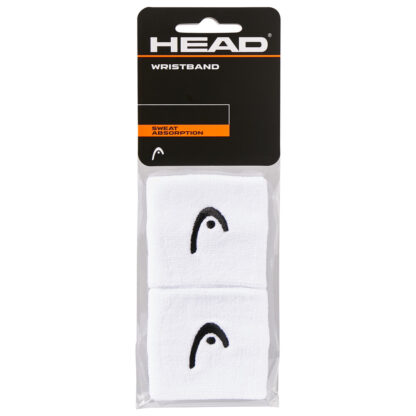Pack of 2 sweatbands in white with black HEAD logo.