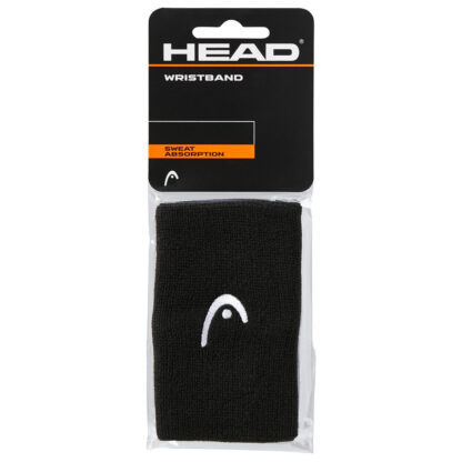 Pack of one sweatband extra long size in black with white HEAD logo.
