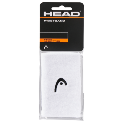 Pack of one sweatband extra long size in white with black HEAD logo.