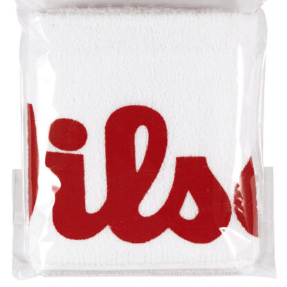 White towel with red Wilson logo