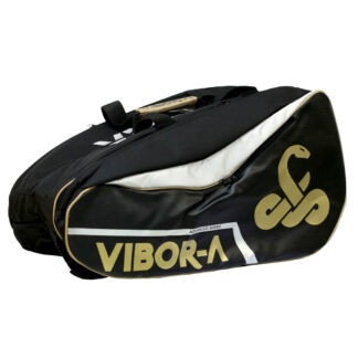 Bag for Padel. Black with gold-color "Vibor-A" and logo