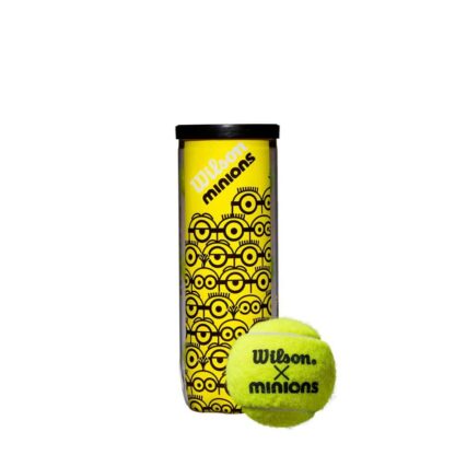 Can with Minions icons and one tennis ball with "Wilson x Minions"