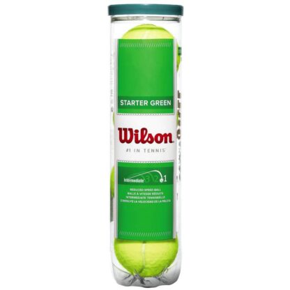 Can with 4 tennis ball - can displays "Starter green" Wilson " 1 in tennis"