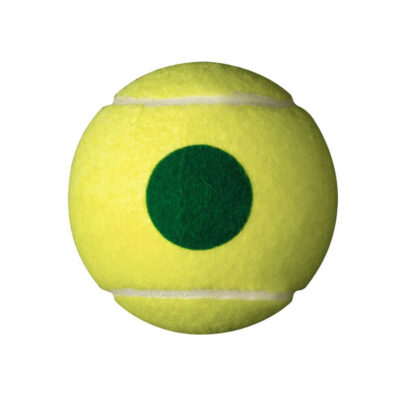 Tennis ball with big dark green dot