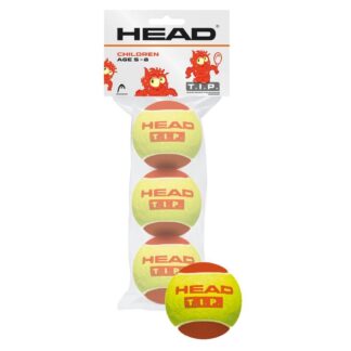 Bag with 3 red tennis balls - tiny friendly monster.