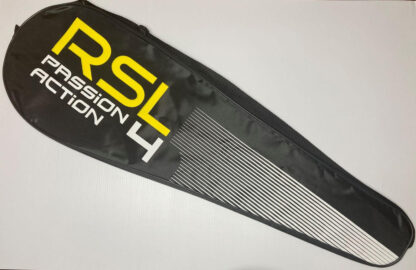 Black single racquet bag for badminton RSL yellow logo with white stripes