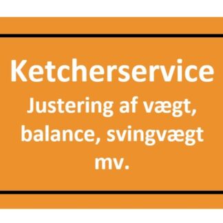 "Racquet Service - Adjustment of weight, balance, swing weight" on clay-orange background