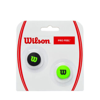 Pack of two dampeners, one black with lime Wilson logo, one lime with black Wilson logo. Made for the Wilson Blade racquet.