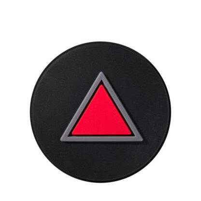 Dampener for tennis in black with orange triangle Clash logo. Made for the Wilson Clash racquet.