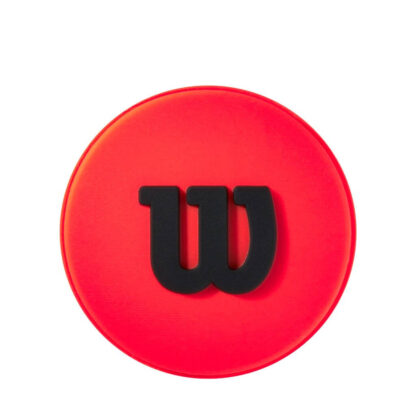 Dampener for tennis in orange with black Wilson logo. Made for the Wilson Clash racquet.