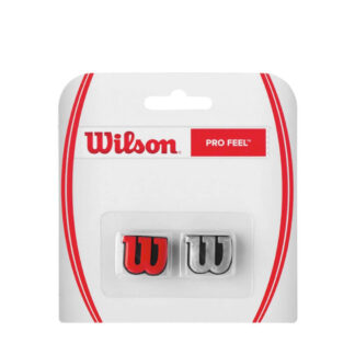 Pack of two dampeners, one Rred and one silver. In the shape of Wilsons logo.
