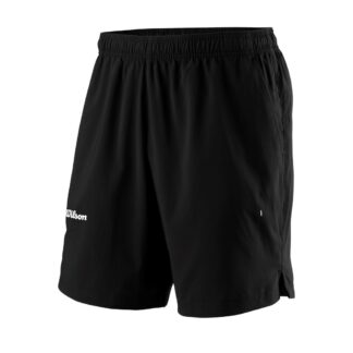Black shorts from Wilson with Wilson in white writing on the right leg.