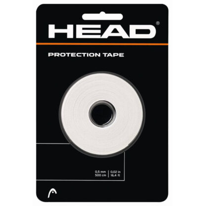 A pack of protection tape in white with HEAD in black writing on it. HEAD Protection Tape for protecting the paint and bumpers on tennis racquets.
