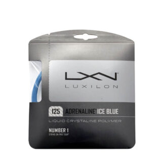 Set of Luxilon Adrenaline Ice Blue 125 in light blue/ice blue colour.