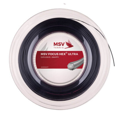 200m reel of MSV Focus Hex Ultra string in black colour.