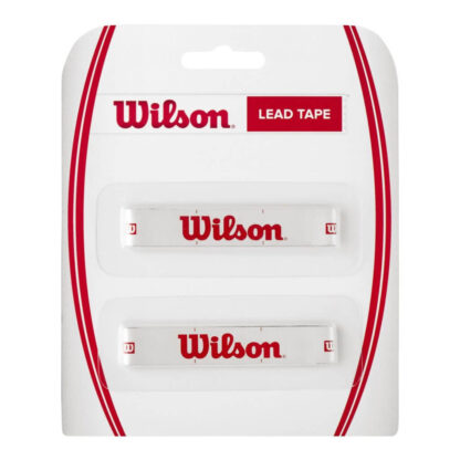 A pack of lead tape in white with Wilson i red writing and red Wilson logo. Wilson Lead Tape for racquet tuning.