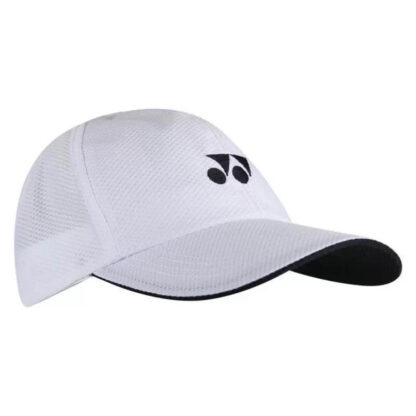 White cap with black Yonex logo in the front.