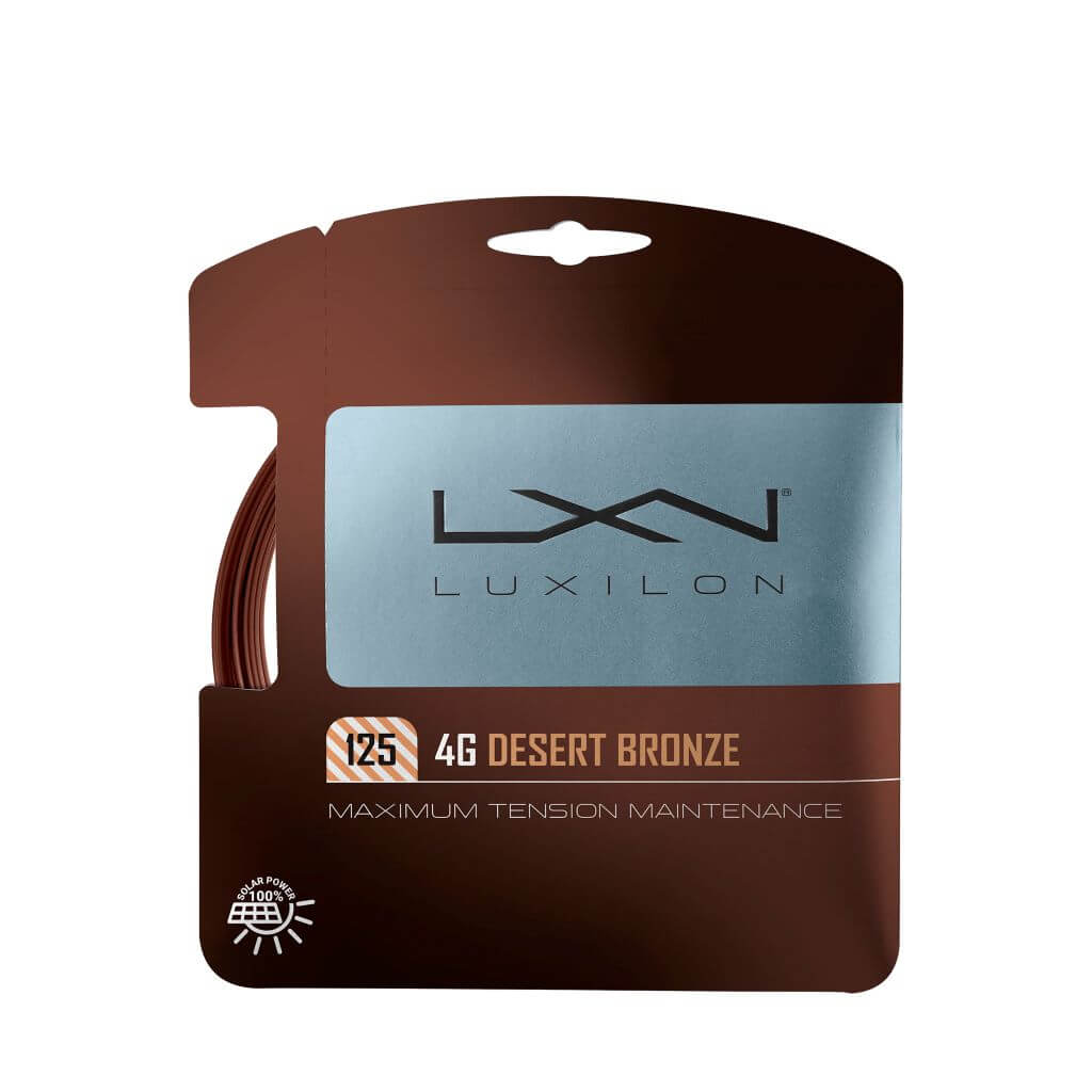 Set of Luxilon 4G 125 string in Desert Bronze colour.