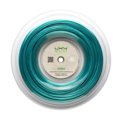 Reel of Luxilon Eco Power 125 string in Turquoise colour.