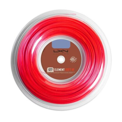 Reel of Luxilon Element Soft IR 127 string in Infrared colour.