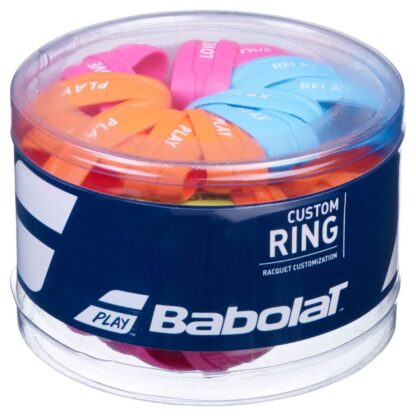 Box of rubber finishing rings for tennis. Various colours. Finishing rings from Babolat.
