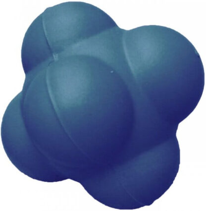 Blue Reaction Ball. Designed not as a perfect round ball, but insted in an asymmetric shape with several elevations - making it impossible to predict the balls movement.