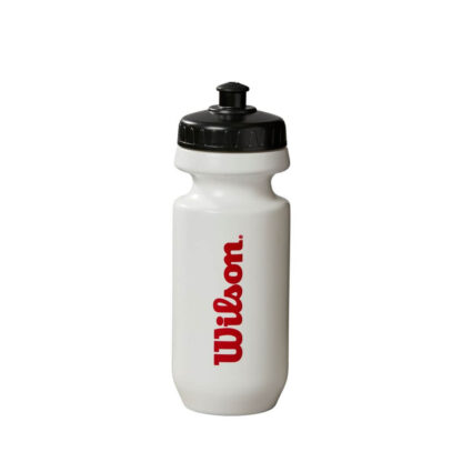 White water bottle from Wilson with Wilson in red writing.