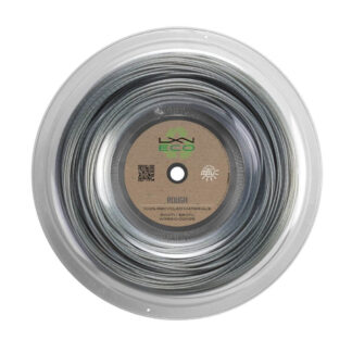 200m reel of Luxilon Eco Rough 125 string in silver colour.