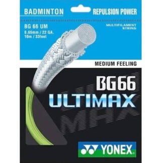 Single set of Yonex BG66 Ultimax in light green.