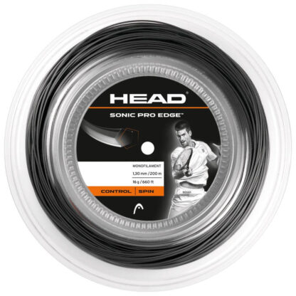 200m reel of HEAD Sonic Pro Edge 1.25 mm string in Anthracite colour.