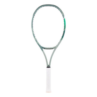 Olive green tennis racquet from Yonex. With details in different shades of green. White grip. Yonex Percept 100L Olive Green.
