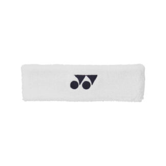 White headband with embroidered black Yonex logo.