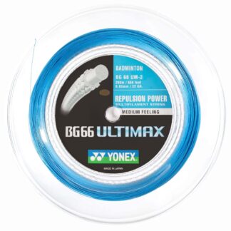 200m Reel of blue badminton string. Yonex BG66 Ultimax badminton string.