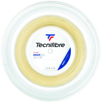 200m reel of Tecnifibre MultiFeel 130 string in natural colour.