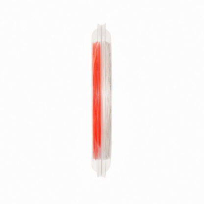 View from the side of 200 meter reel of red badminton string. Yonex Aerobite (Hybrid of Aerobite and Aerosonic).