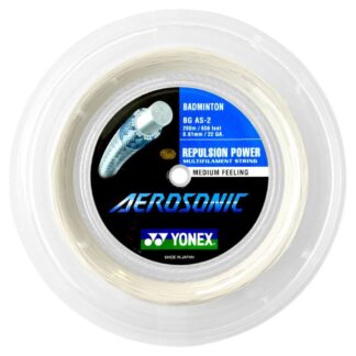 200m Reel of white badminton string. Yonex Aerosonic badminton string.