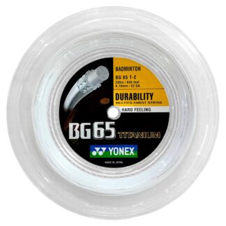 200m Reel of white badminton string. Yonex BG65 Titanium badminton string.