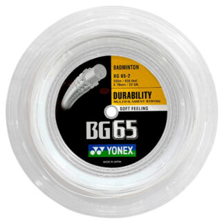200m Reel of white badminton string. Yonex BG65 badminton string.