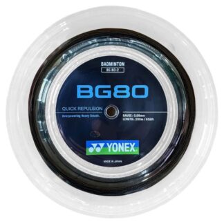 200m Reel of black badminton string. Yonex BG80 badminton string.